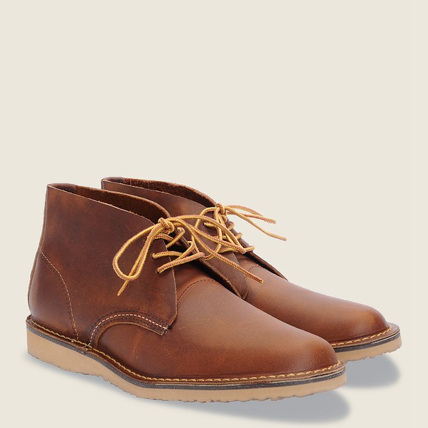 Red Wing Mens Heritage Shoes - Weekender - Chukkar Rough & Tough Leather - Brown - XZI026734